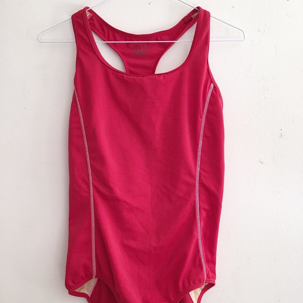 Lands’ End Red one-piece bathing suit
